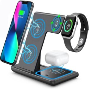 3-in-1 Foldable Wireless Charging Station – Fast 15W Charger for Phone, Watch & Earbuds