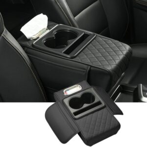 Car Armrest Support with Storage Bag, Tissue Box & Cup Holder