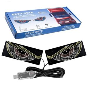 LED Demon Eyes Car Display – Interactive Winking Eyes Animation Panel for Windshield & Rear Window Decoration