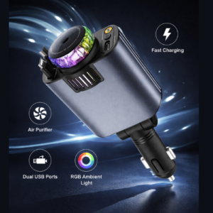 5-in-1 Car Phone Charger with Star Projection & Fragrance